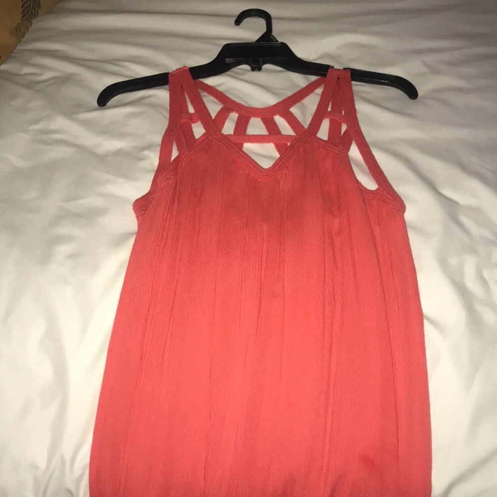 Strappy coral dress